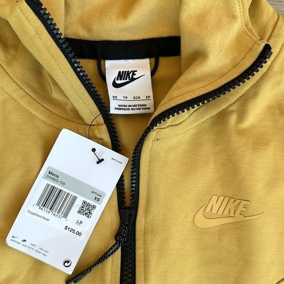 Nike yellow zip up hoodie men size xs - Picture 4 of 5